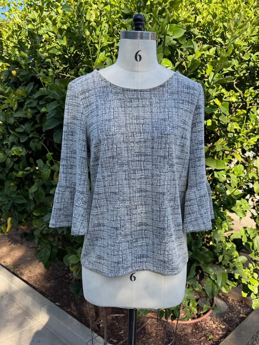 Talbots Petites bell sleeve tweed knit top - Size MP